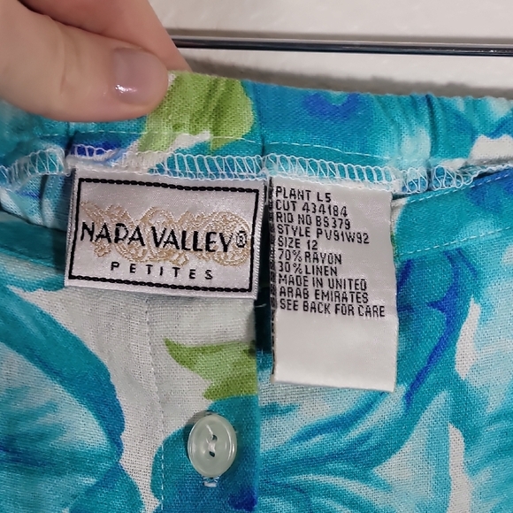 Y2K Vintage Button Front Floral Midi Skirt Size 12/M Blue Fairy Cottage Pockets - Picture 5 of 12